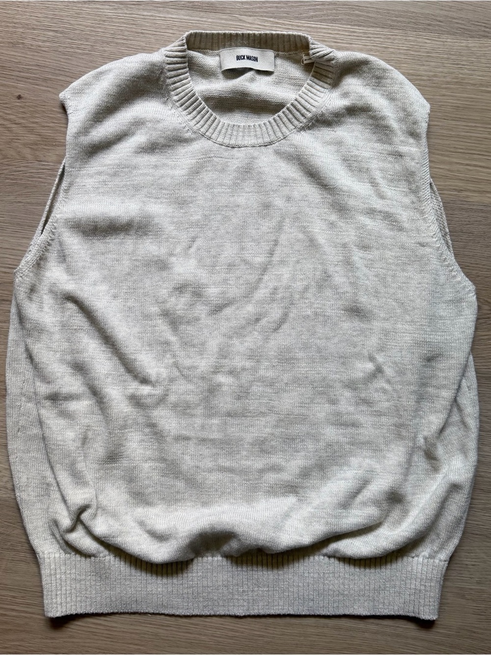 Buck Mason Cream Crewneck Sweater Vest